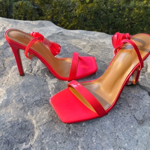 NEW WOMEN’S STRAPPY LACE UP  SQUARE TOE STILETTOS HOT PINK SIZE 8.5 - Picture 13 of 13